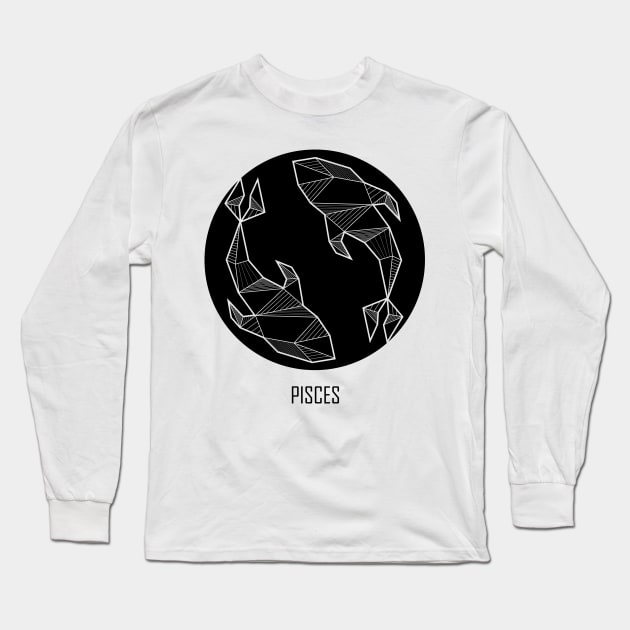 Pisces - Geometric Astrology Long Sleeve T-Shirt by alcateiaart